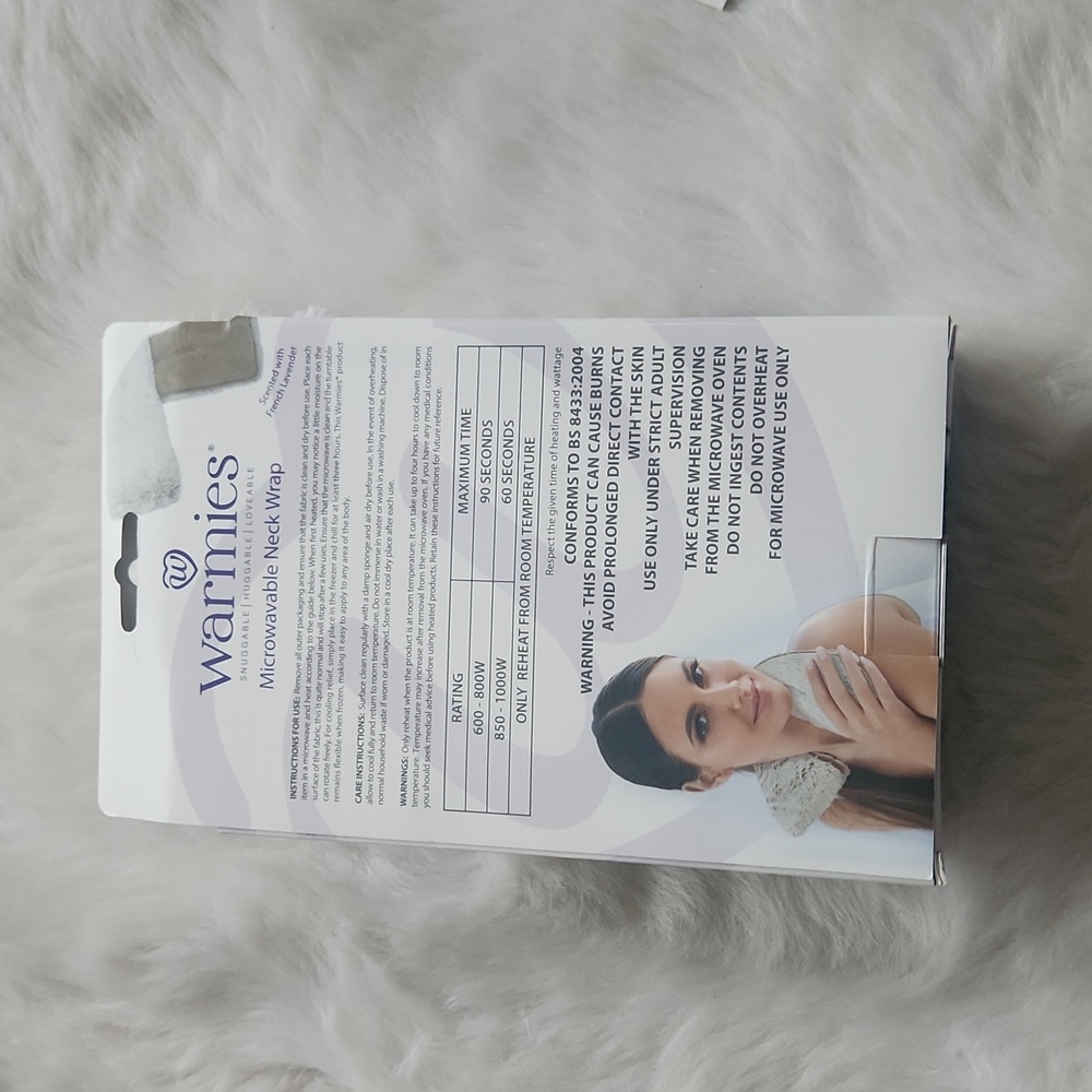 NWT Warmies Therapeutic Eye Mask & Neck Wrap - Soft Grey - Picture 3 of 5